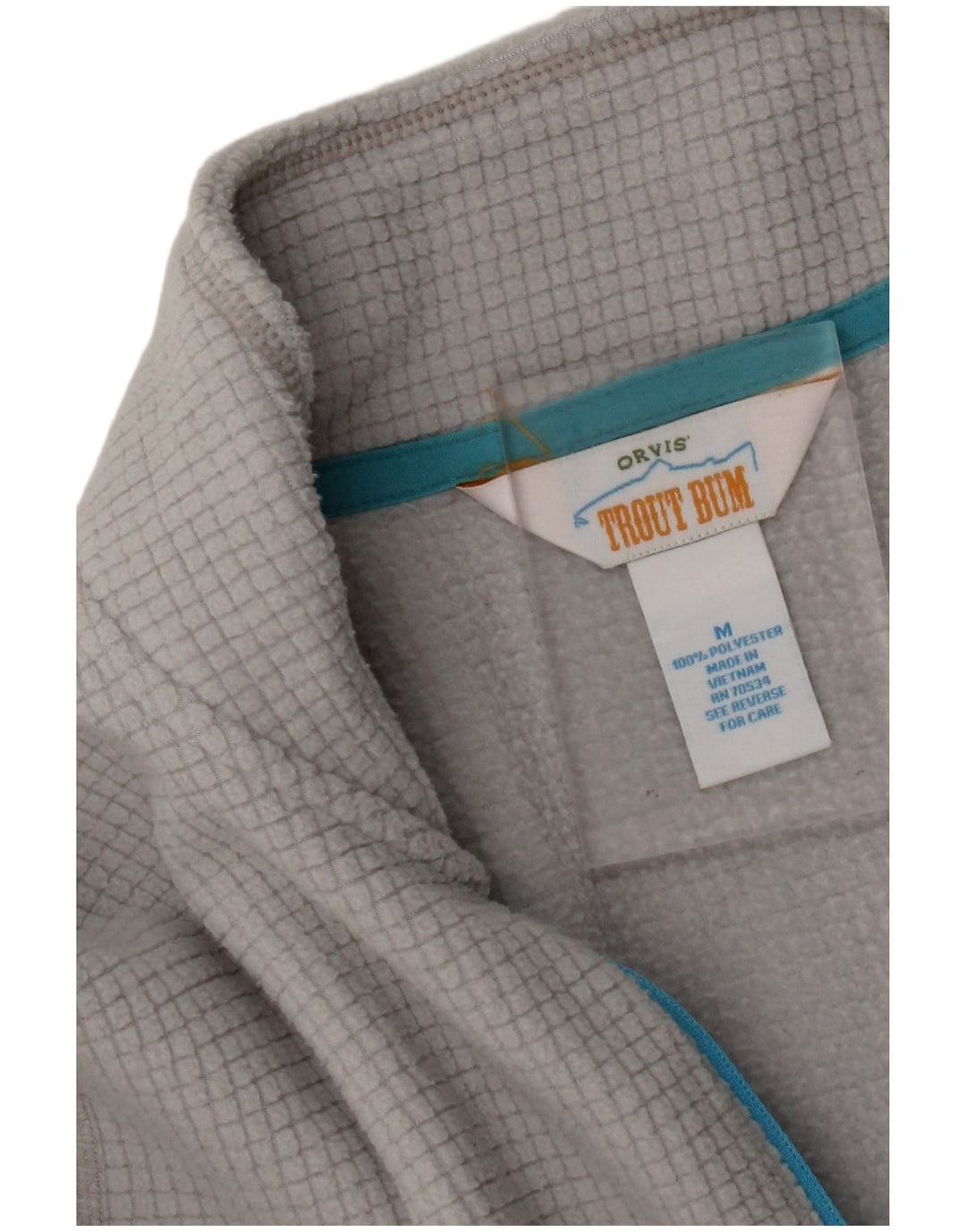 ORVIS Herren-Fleecepullover mit Reißverschluss am Hals, mittelgraues Polyester