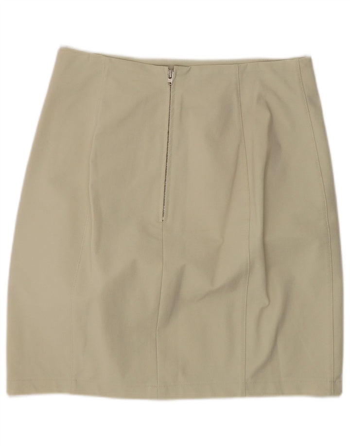 Vintage Damen Minirock Groß W30 Beige Polyamid