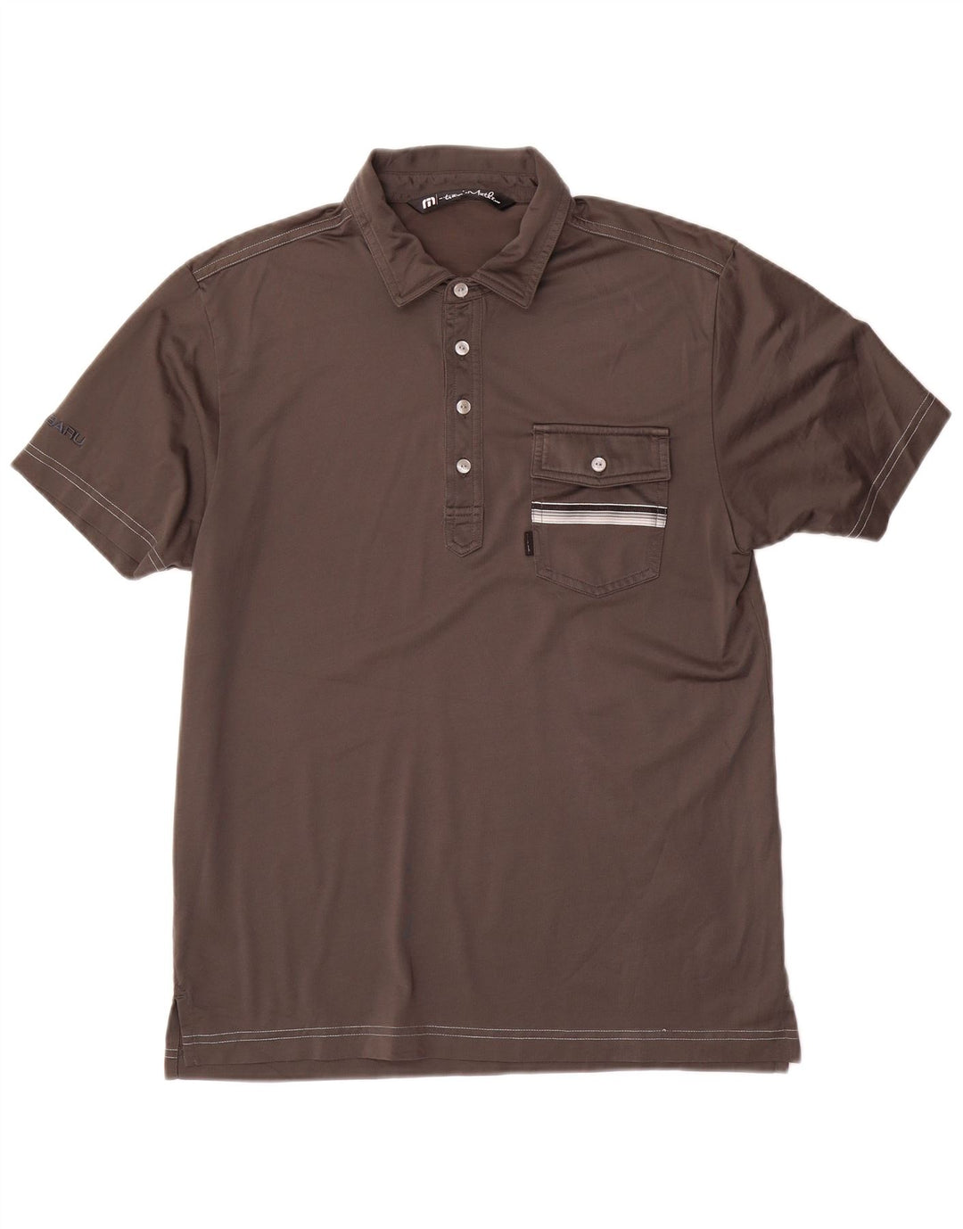 TRAVIS MATHEW Herren-Poloshirt aus mittelgrauer Baumwolle