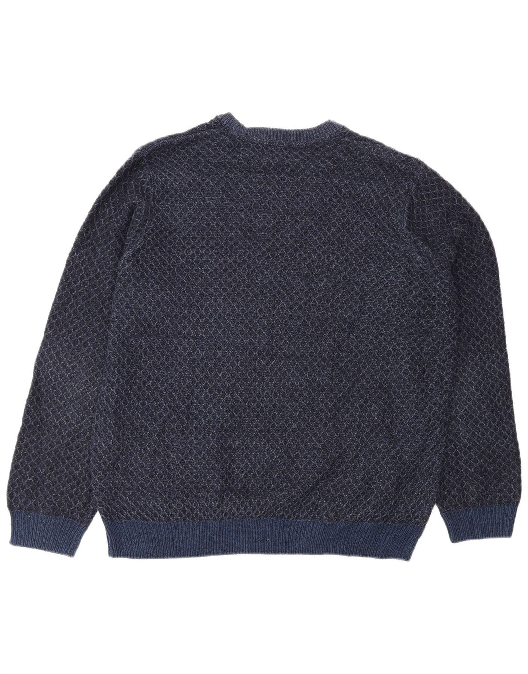 Marks & Spencer Herren-Pullover mit Rundhalsausschnitt, XL, Marineblau, geometrisch
