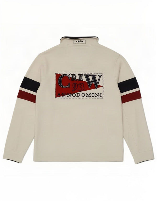Crew Clothing Herren-Sweatshirt mit grafischem Reißverschluss, Mittelweiß gestreift