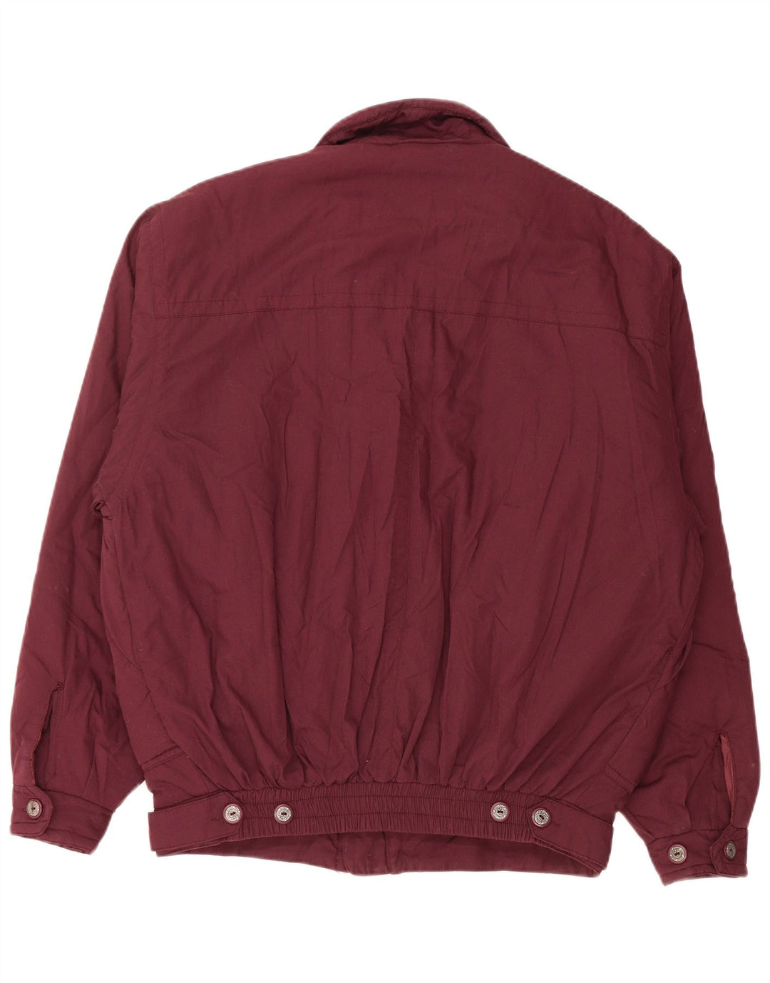 VINTAGE Herren Wattierte Jacke IT 50 Großes Burgunderrotes Polyester