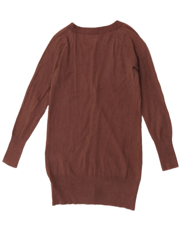 Zara Damen-Cardigan-Pullover UK 12 Mittelbraune Baumwolle