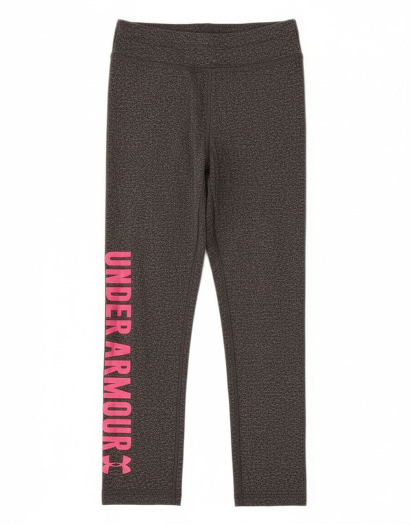 Under Armour Mädchen-Leggings mit Grafik, 4–5 Jahre, grau meliert