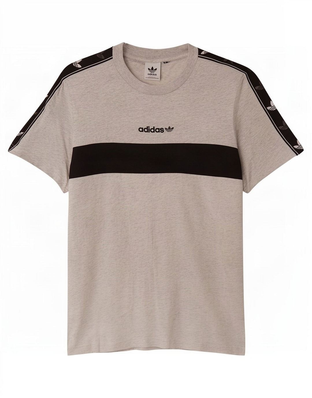 Adidas Herren Grafik T-Shirt Top Mittelgrau Farbblock
