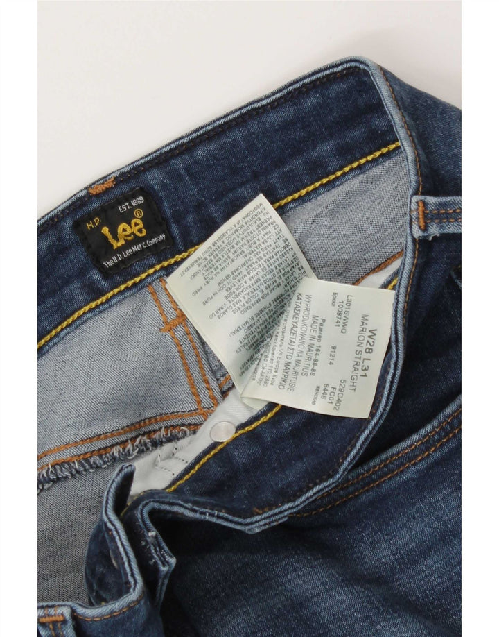 Lee Damen Marion Straight Jeans W28 L28 Blaue Baumwolle