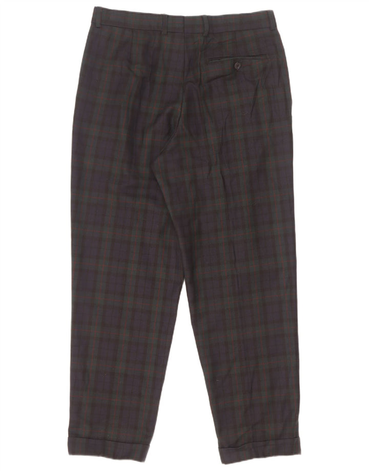Marks & Spencer Herren-Anzughose, schmal zulaufend, W32 L29, Marineblau kariert