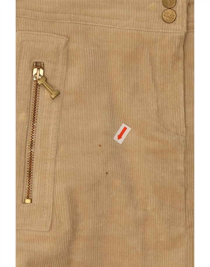 Iceberg Damen Mini-Cordrock W28 Mittelbeige Baumwolle