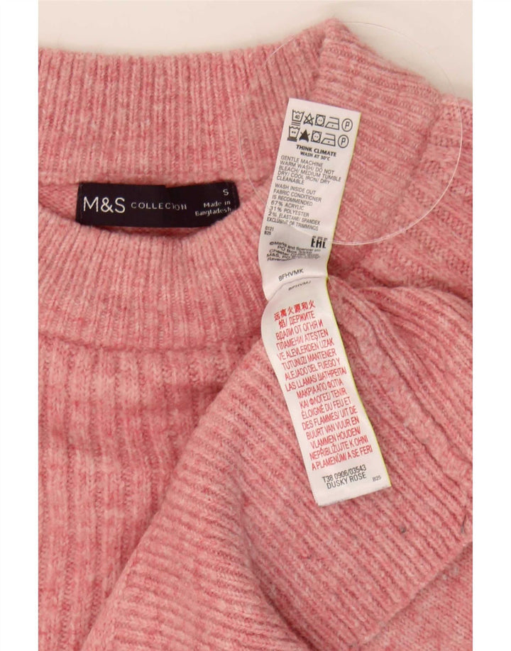 Marks & Spencer Damen-Pullover, übergroß, Rundhalsausschnitt, Gr. 10, Größe S, Rosa