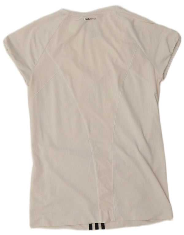 Adidas Damen Clima 365 T-Shirt Top UK 10 Small Weiß Polyester