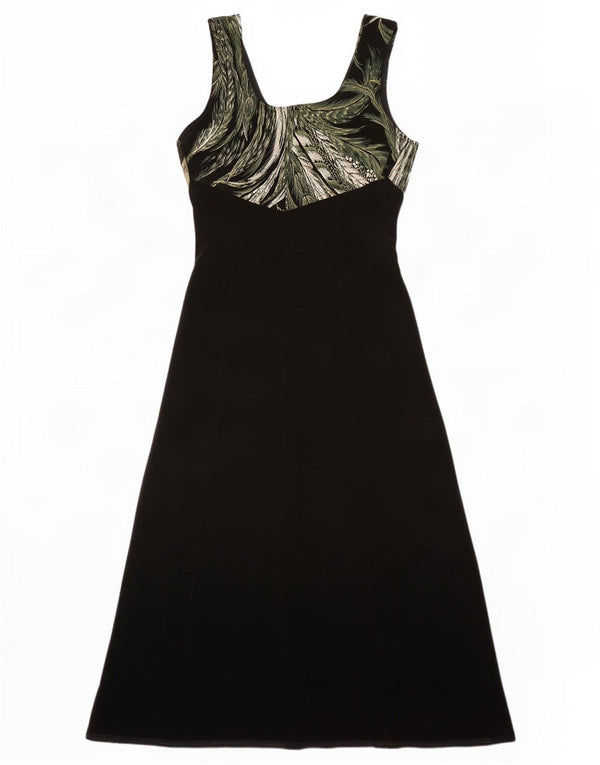Ärmelloses Damen-Maxikleid von J.Ribkoff, Gr. 46, großes schwarzes, geblümtes Polyester