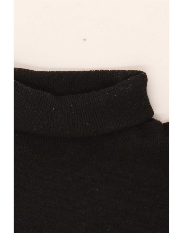 Benetton Damen-Pullover mit Rollkragen, UK 10, Größe S, schwarze Wolle