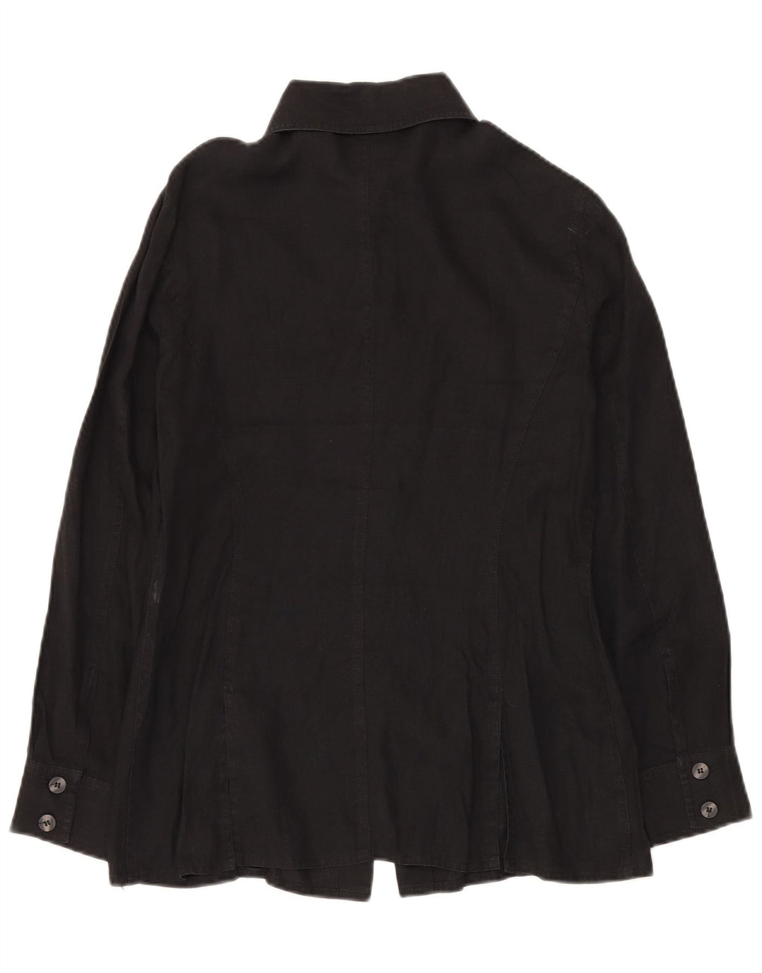 LUISA SPAGNOLI Damen-Hemdbluse in Übergröße, Gr. 10, Größe S, Schwarz, Flachs