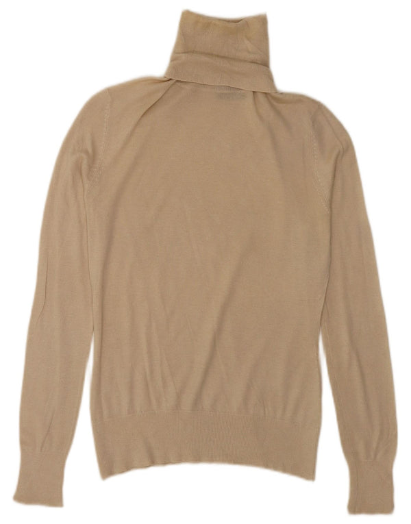 Massimo Dutti Damen-Pullover mit Rollkragen, Gr. 10, Größe S, Beige, Seide