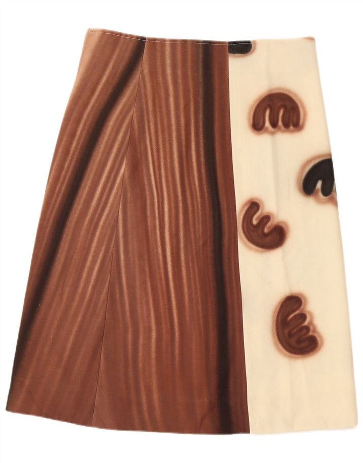 Vintage Damen A-Linienrock W30 Mittelweiß Farbblock