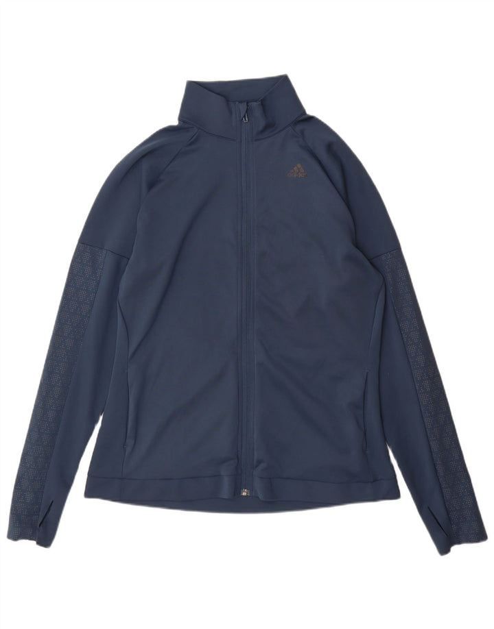 Adidas Damen Climalite Trainingsanzug Top Jacke UK 18 XL Marineblau Polyester