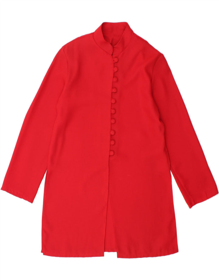 VINTAGE Womens Overcoat UK 14 Medium Red Polyester Vintage Vintage and Second-Hand Vintage from Messina Hembry 