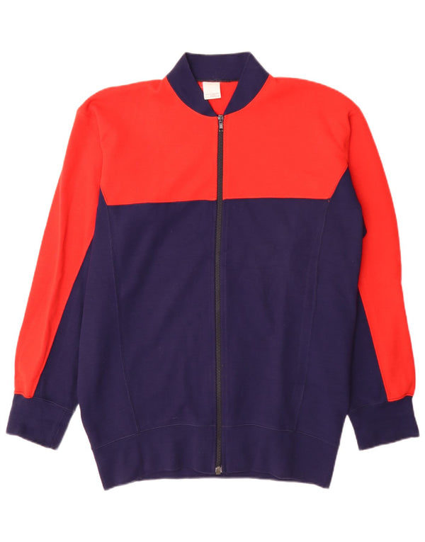 Vintage Herren Trainingsanzug Top Jacke IT 56 XL Rot Colourblock Sport