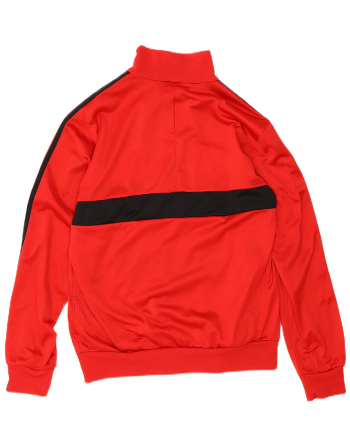 Adidas Jungen-Trainingsanzug-Top-Jacke, 13–14 Jahre, rotes Farbblock-Polyester
