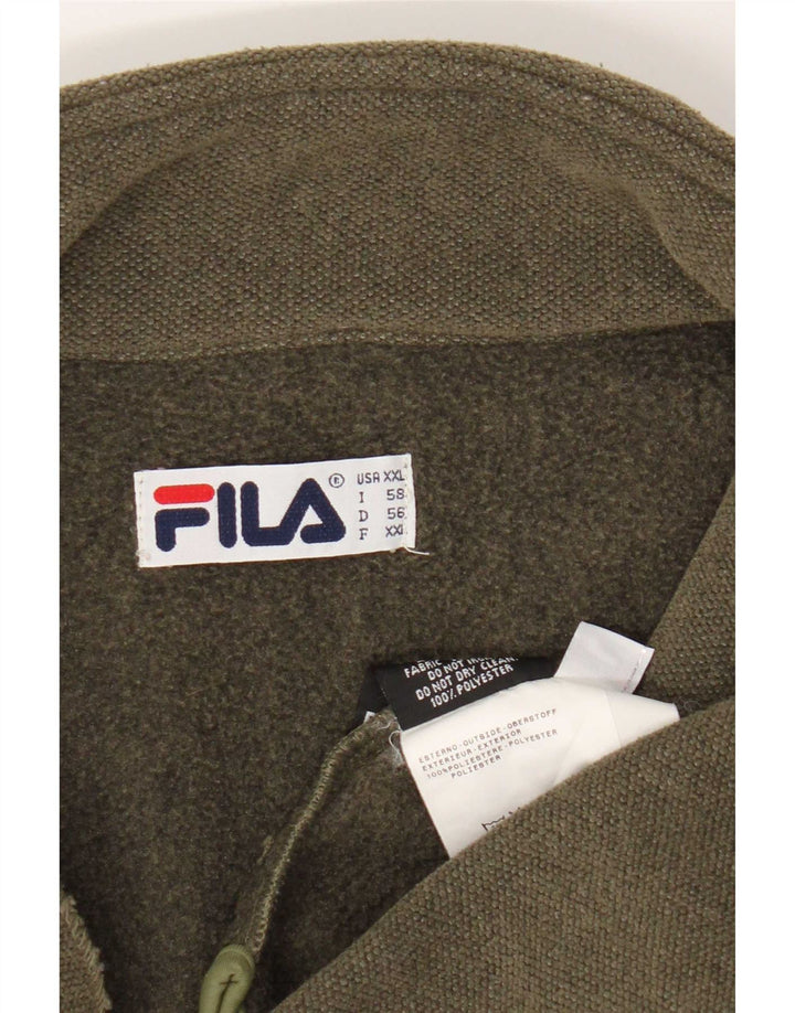 Fila Herren-Sweatshirt mit Reißverschluss am Hals, 2XL, Khaki, Polyester