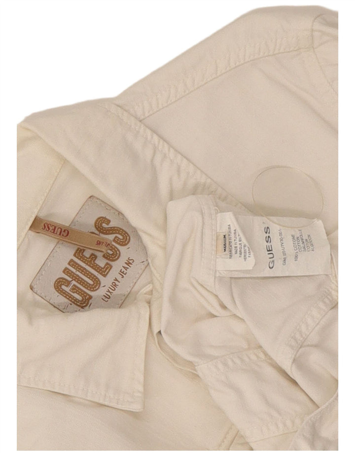 Guess Damen Jeansjacke UK 14 Mittelweiße Baumwolle