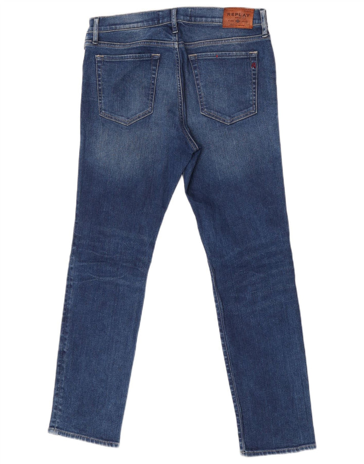 Replay Damen Vivy Slim Jeans W31 L28 Blaue Baumwolle
