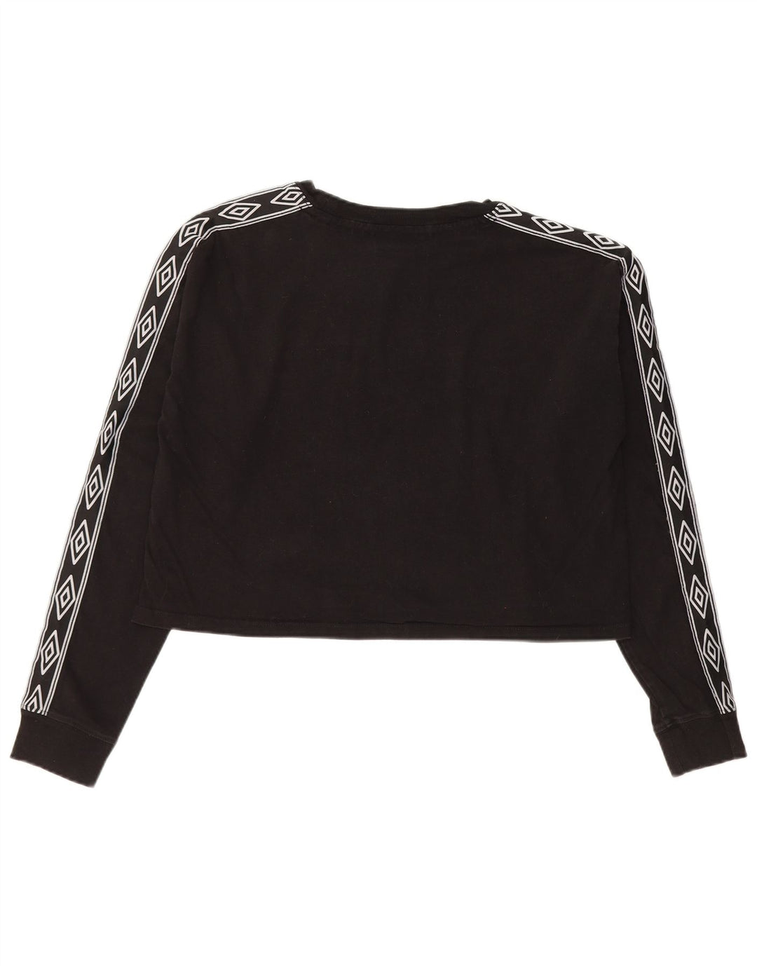 Umbro Damen Crop Oversized Graphic Top Langarm UK 10 Small Schwarz