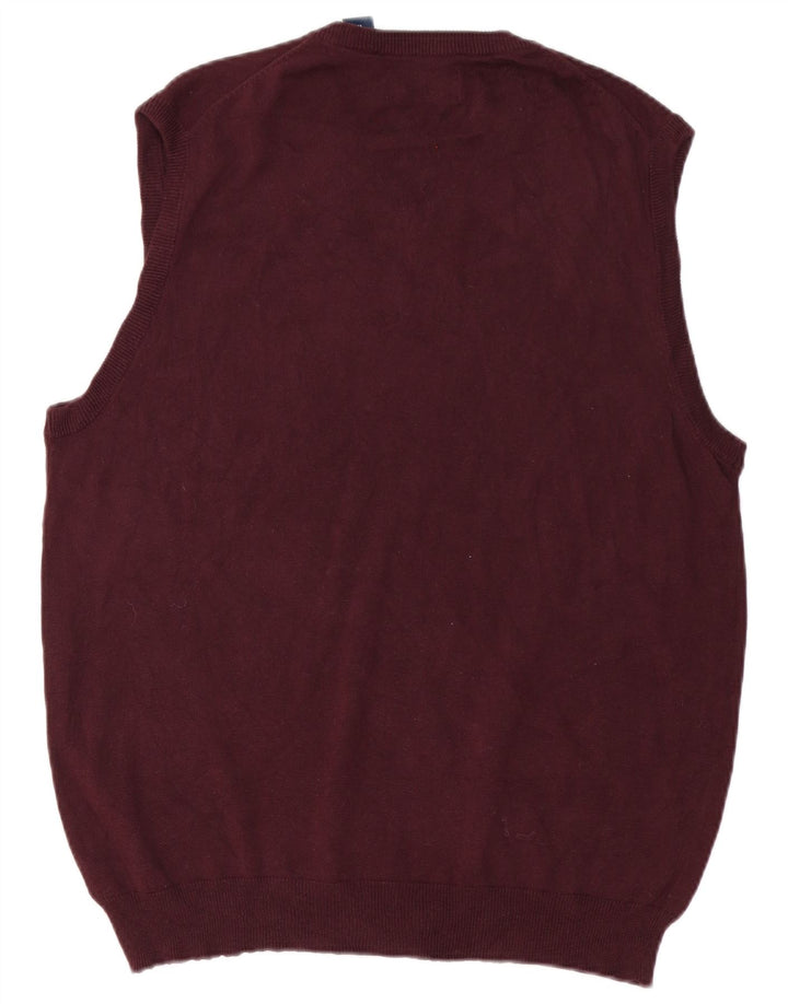 CHAPS Herren-Weste-Tanktop aus mittlerer burgunderroter Baumwolle