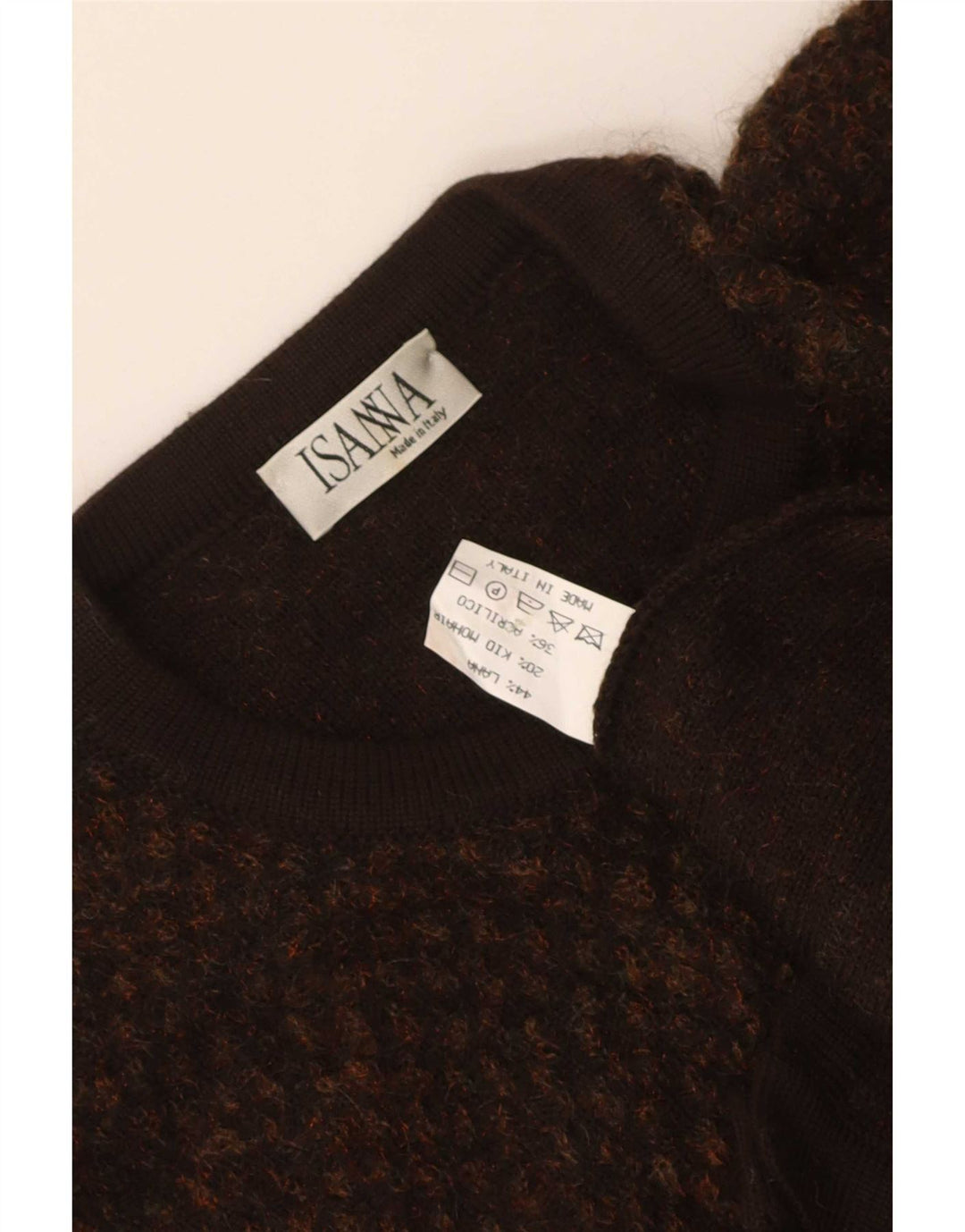 Vintage Damen Cardigan Pullover UK 16 Große braune Wolle