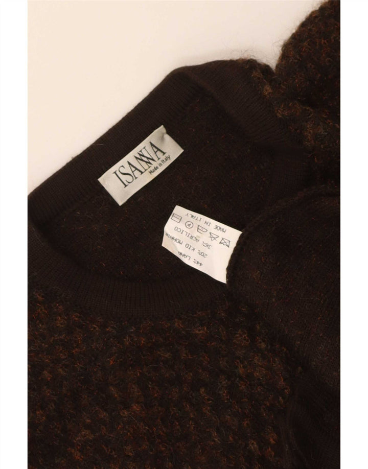 Vintage Damen Cardigan Pullover UK 16 Große braune Wolle