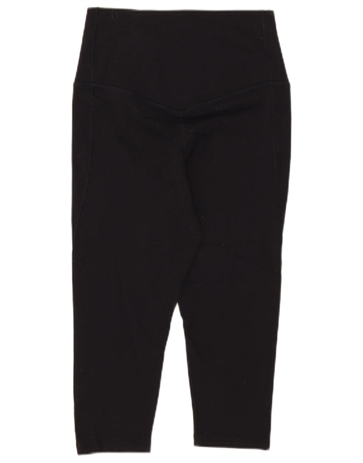 Nike Damen Dri Fit Capri Leggings UK 14 Large Schwarz Nylon