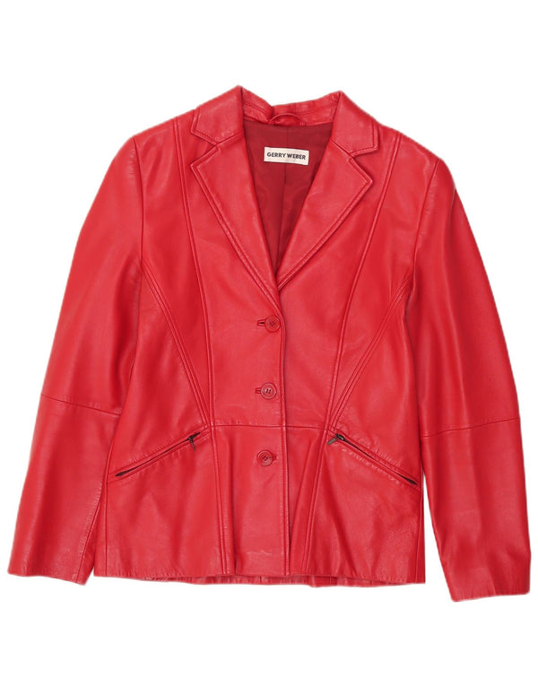 Gerry Weber Damen Lederjacke UK 12 Mittelrotes Leder