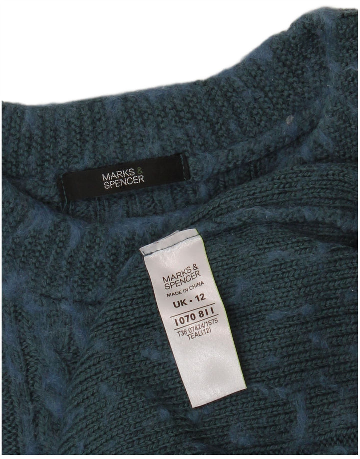 Marks & Spencer Mini-Pulloverkleid für Damen, UK 12, mittelblau meliert