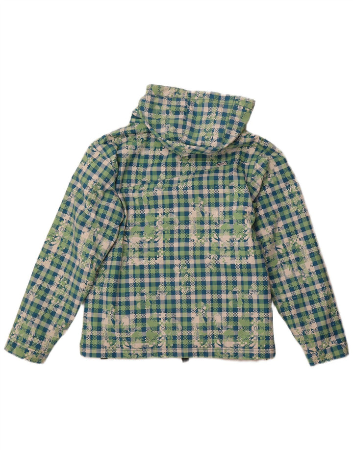 BILLABONG Damen-Windbreakerjacke mit Kapuze, Gr. 14, groß, grün kariert