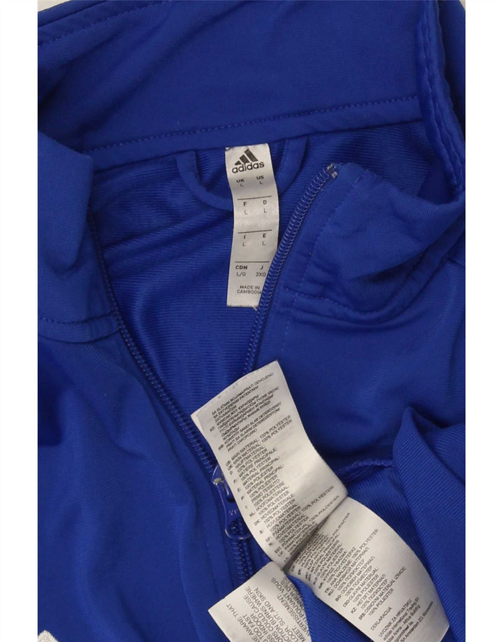 Adidas Herren-Trainingsanzug-Top-Jacke, großes blaues Polyester