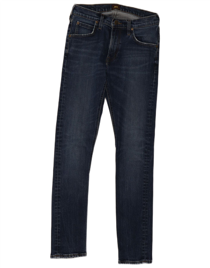 LEE Damen Luke Slim Jeans W28 L32 Blaue Baumwolle
