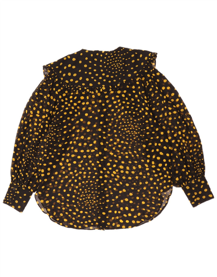 Topshop Damen-Hemdbluse in Übergröße, Gr. 10, Größe S, schwarz geflecktes Polyester