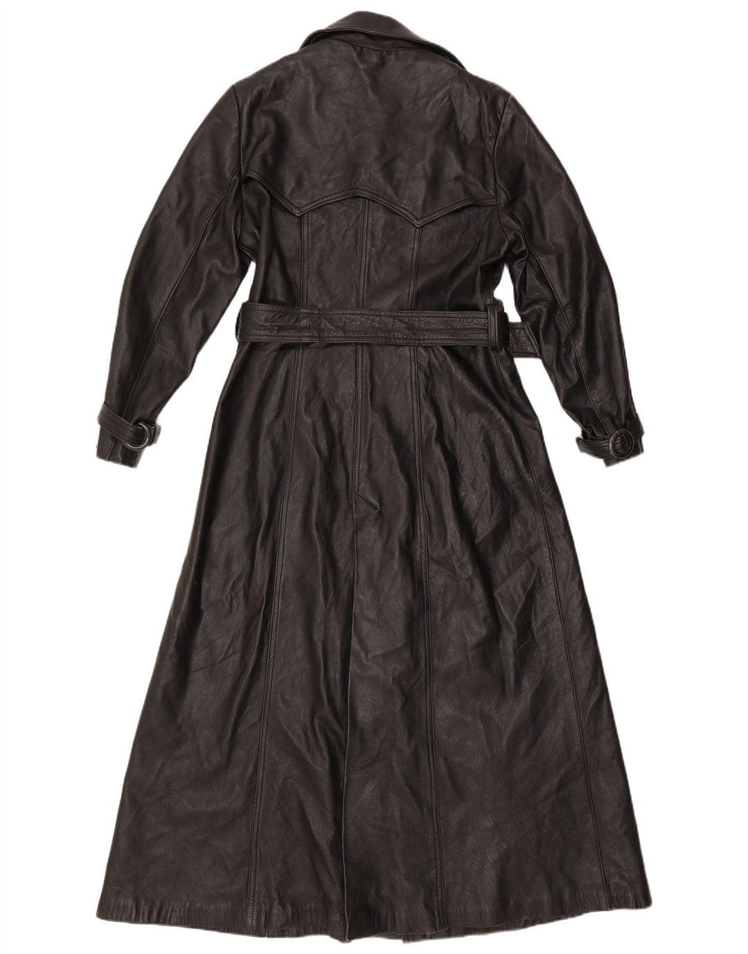 Vintage Damen Ledermantel UK 16 Large Schwarz