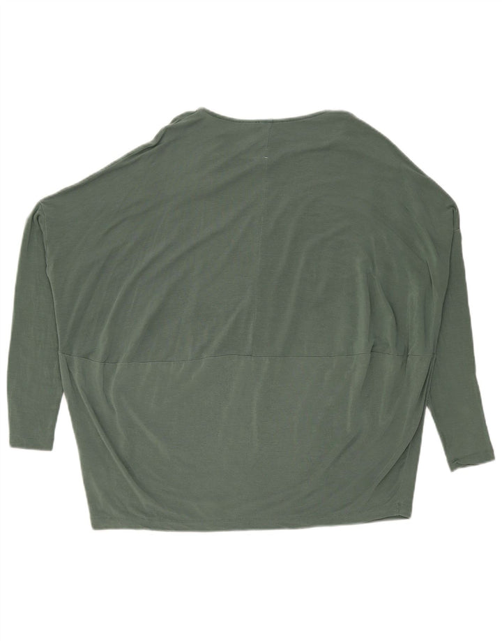 Cos Damen Übergroßes Top Langarm UK 10 Small Grün Lyocell