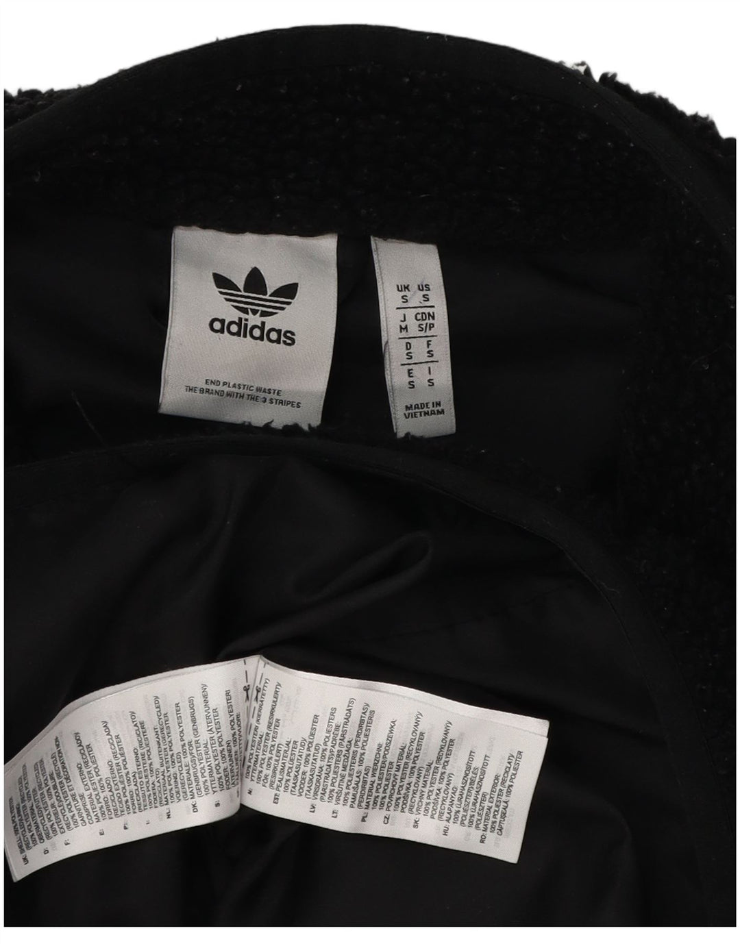 Adidas Herren Loose Fit Fleecejacke UK 36 Small Schwarz Polyester