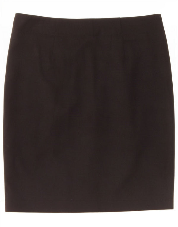 Calvin Klein Damen Bleistiftrock US 4 Small W30 Schwarze Wolle