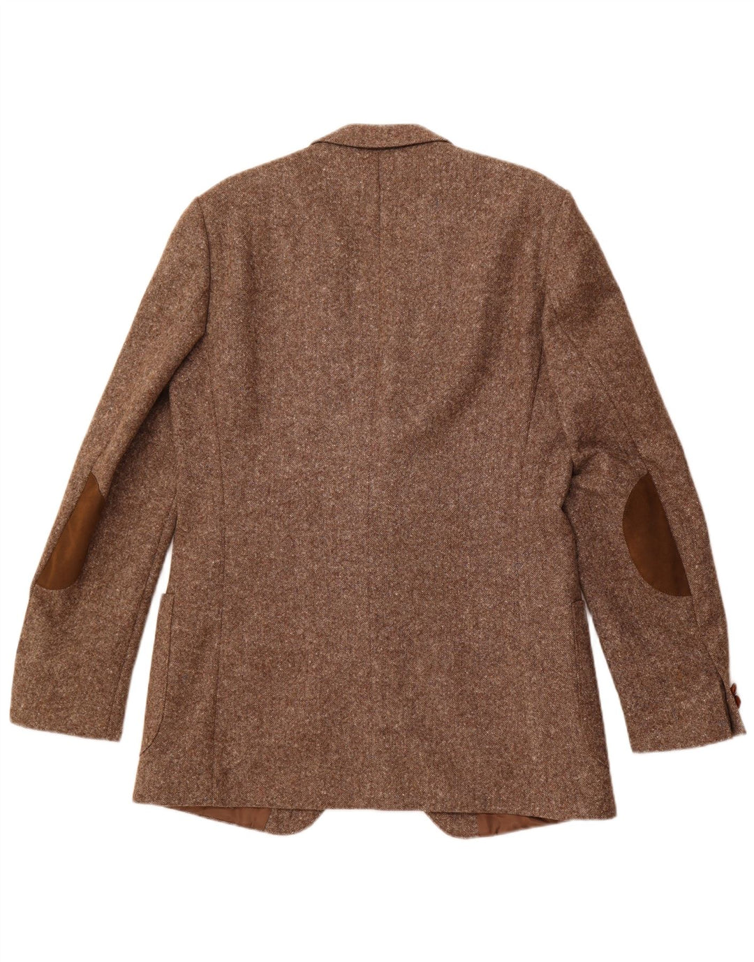 VINTAGE Herren-Blazer mit 2 Knöpfen, UK 38, mittelbraun gefleckte Schurwolle