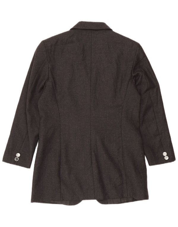Vintage Damen Longline 3 Knopf Blazer Jacke UK 14 Mittelgrau