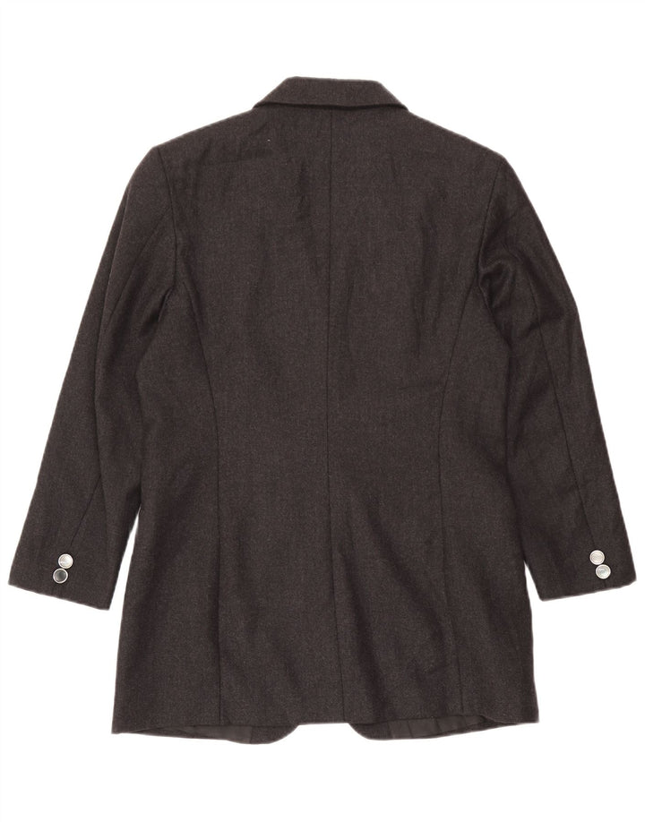 Vintage Damen Longline 3 Knopf Blazer Jacke UK 14 Mittelgrau