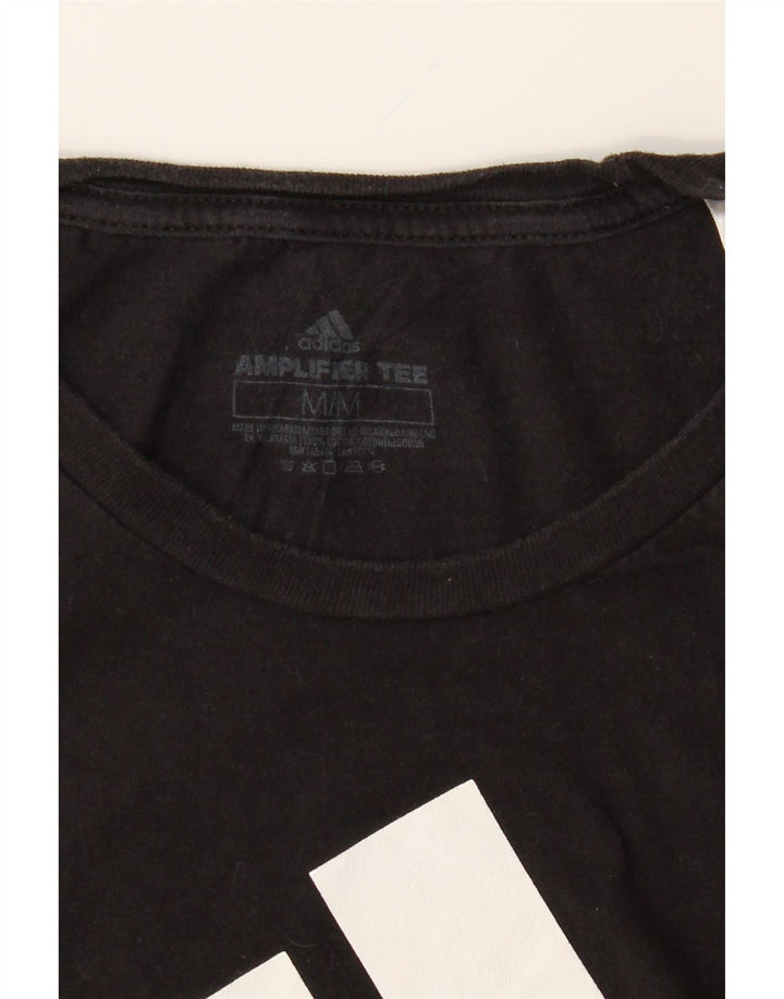 ADIDAS Womens Graphic T-Shirt Top UK 14 Medium Black Vintage Adidas and Second-Hand Adidas from Messina Hembry 