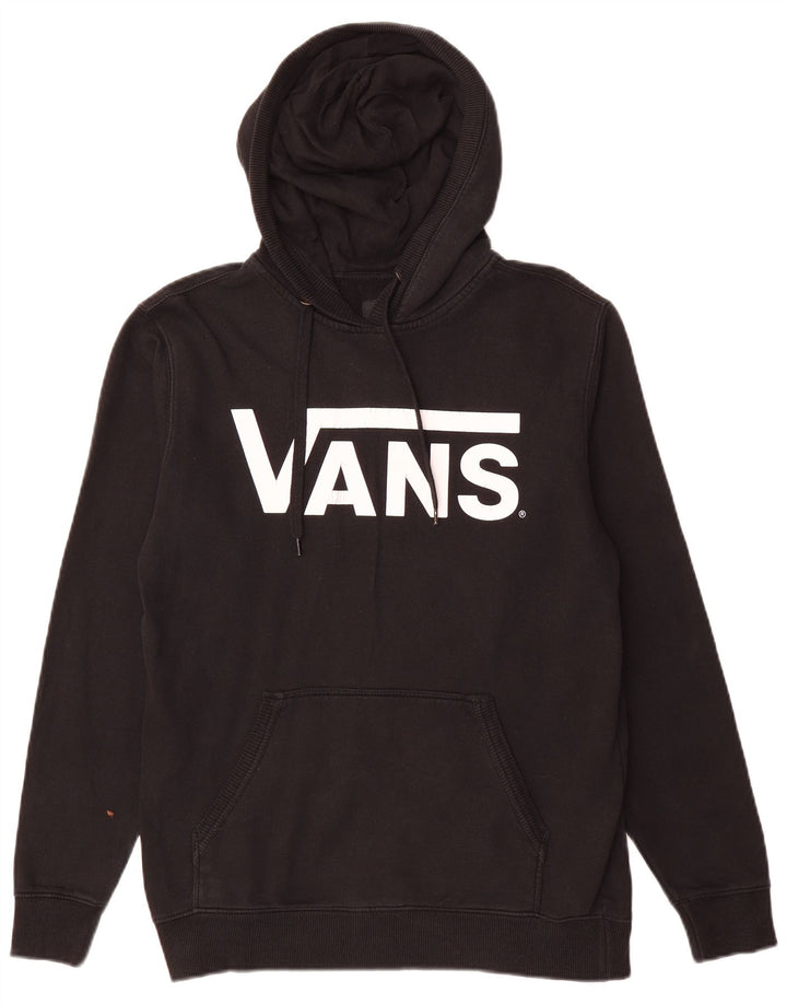 VANS Mens Graphic Hoodie Jumper Small Black Cotton