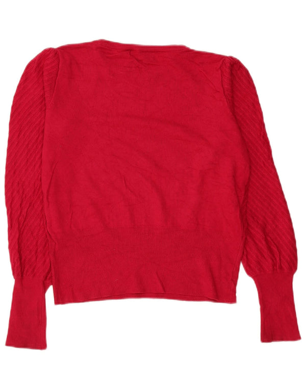 Marks & Spencer Damen Crop Pullover mit U-Boot-Ausschnitt, UK 10, Größe S, Rot