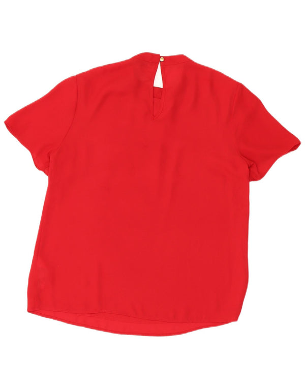 Oasis Damen-Blusenoberteil UK 12 Mittelrotes Polyester