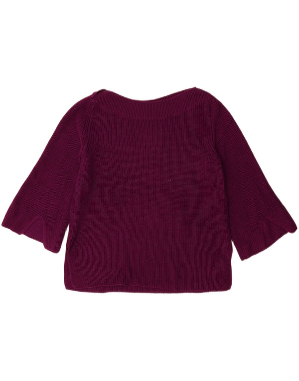 Massimo Dutti Damen-Pullover mit 3/4-Ärmeln und U-Boot-Ausschnitt, Gr. 10, Größe S, Kastanienbraun
