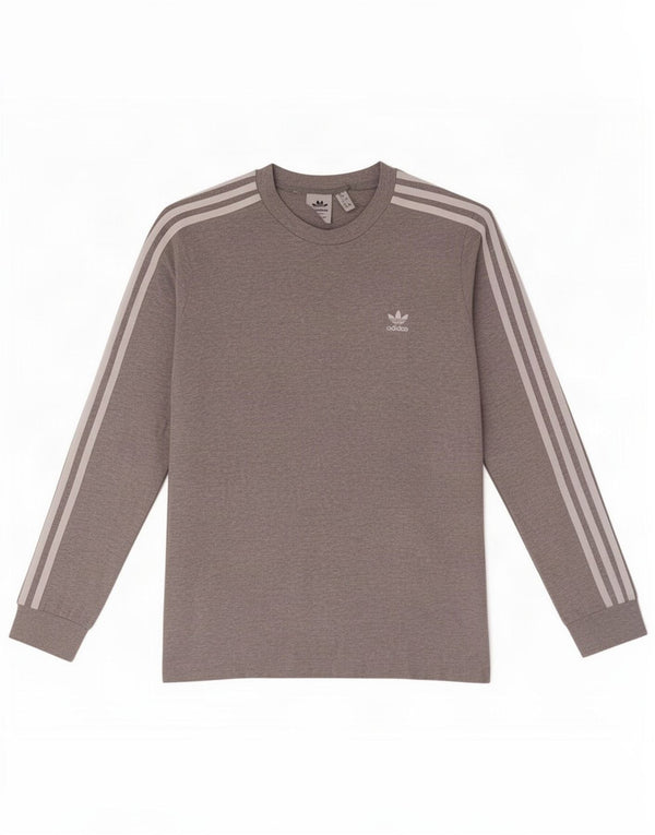 Adidas Damen Top Langarm UK 12 Mittelgraue Baumwolle